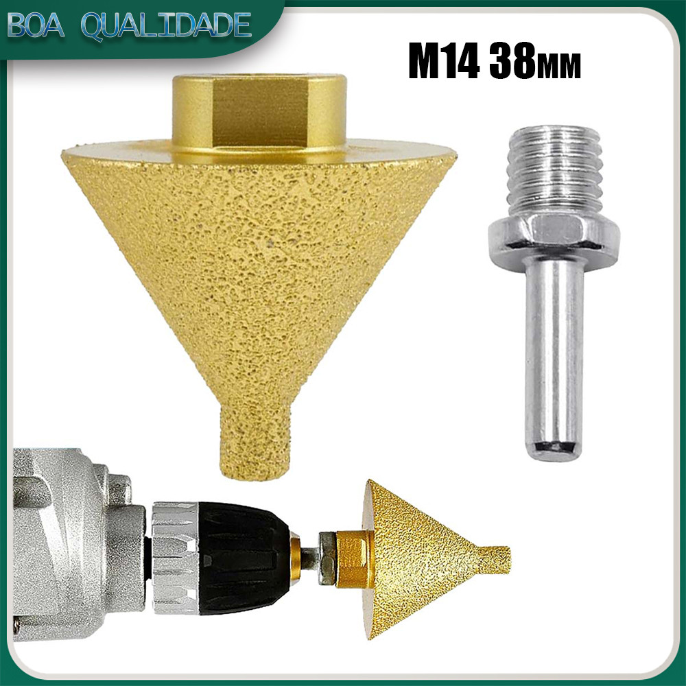 Broca de chanfro, broca de rebaixamento de diamante, serra copo M14 38 mm com adaptador roscado