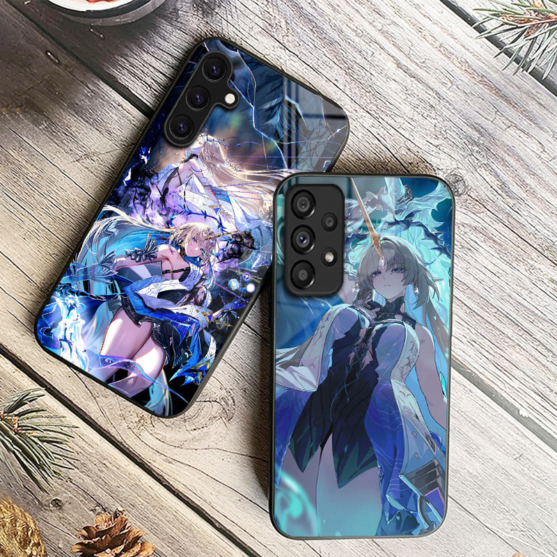 Wuthering Waves Cartethia Capa De Telefone De Vidro Para Samsung Galaxy A14 A16 A30 A22 A32 A33 A15 A35 A42 A55 A56 4G A