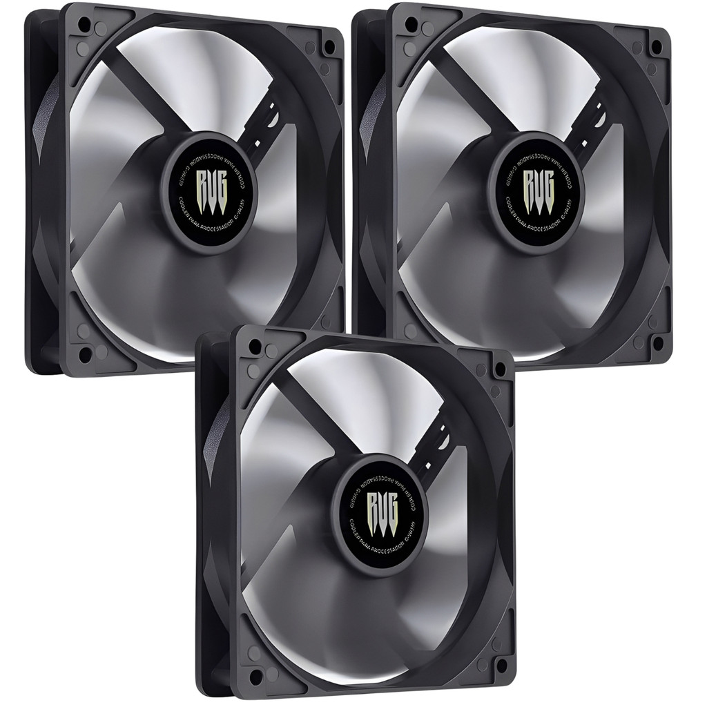 Kit Com 03 Cooler Fan Ventoinha Gamer 120mm Preto Silencioso Gabinete