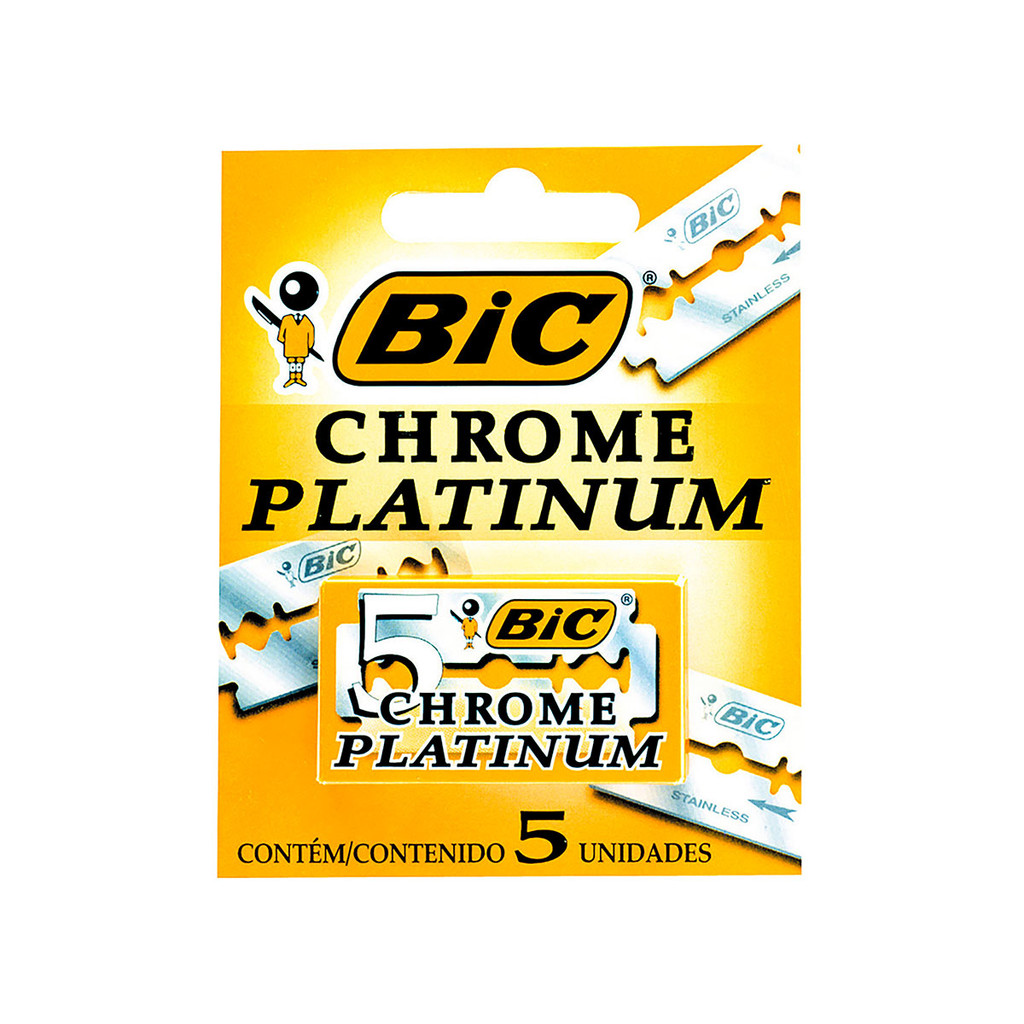 Lâmina de barbear descartável Chrome Platinum 5 unidades Bic