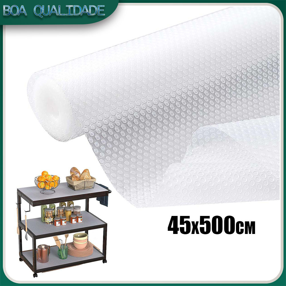 Branco 45x500cm Forro Antiderrapante para Armário, Gaveta, Geladeira e Guarda Roupas