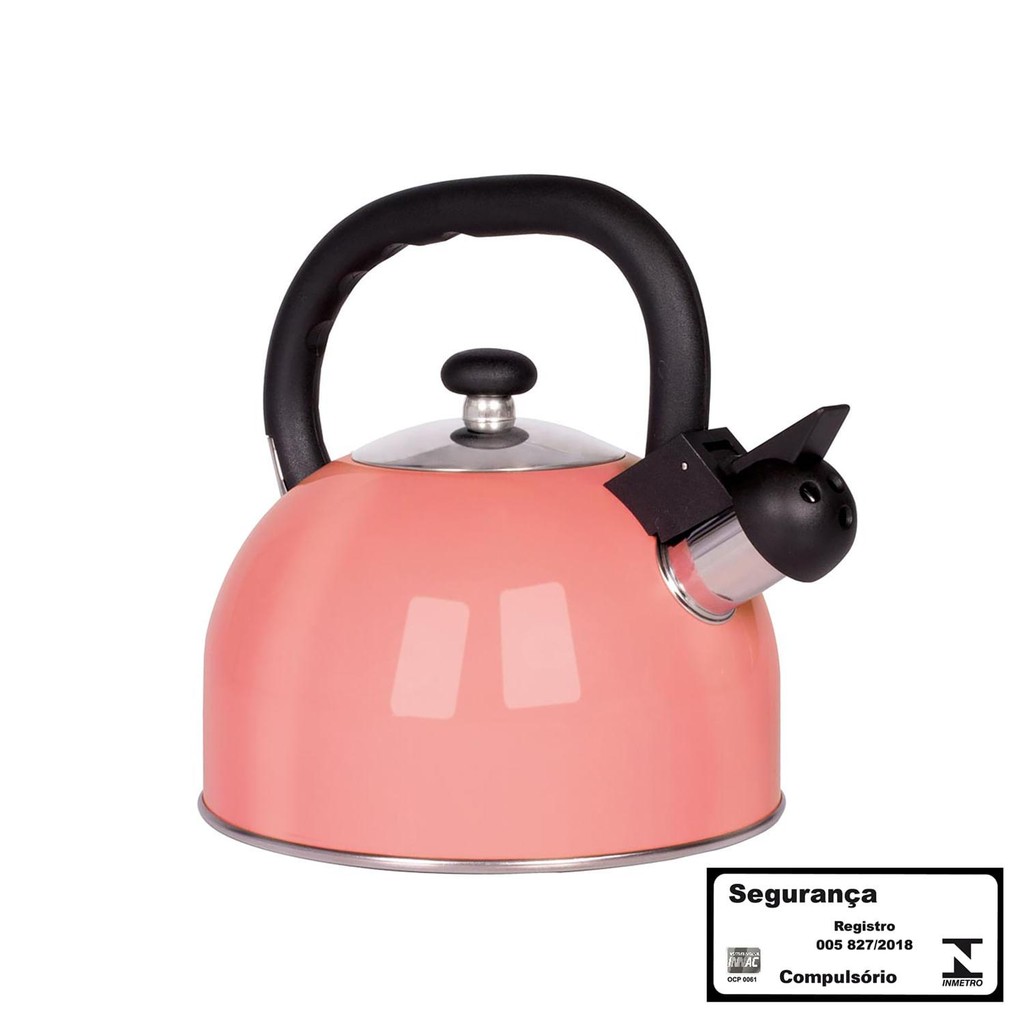 Chaleira Aço Inox 2,5 Litros Mattina - Pêssego em Oferta na Shopee