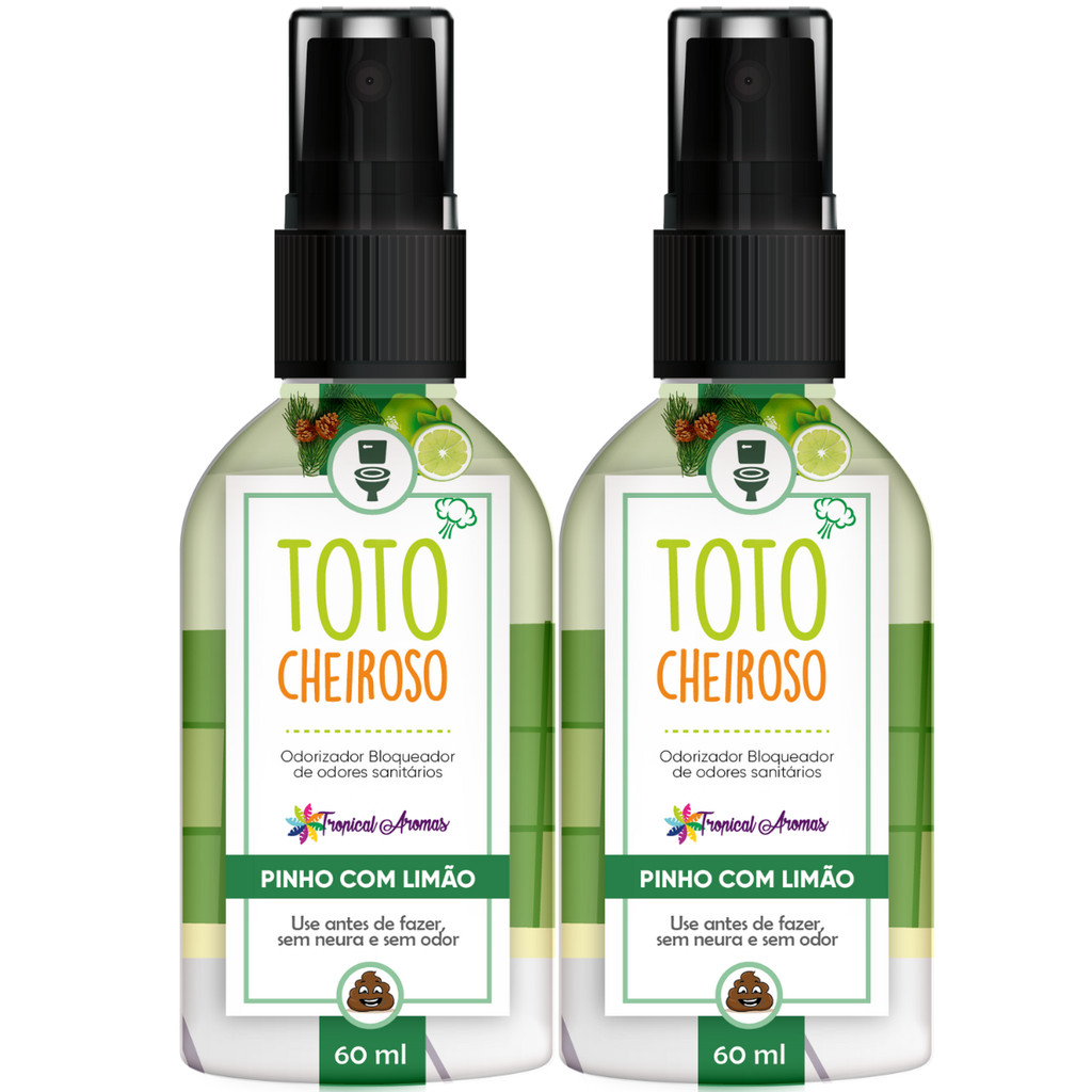 Kit 2 Bloqueadores Odores Totó Cheiroso Pinho Limão 60ml Tropical Aromas