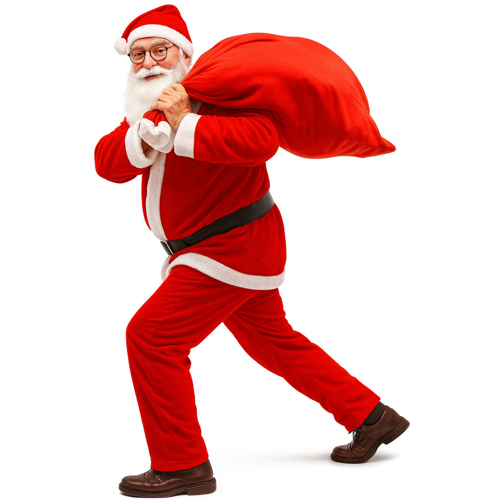 Roupa Papai Noel Luxo em Veludo com Blusão Calça Gorro Cinto e Barba

