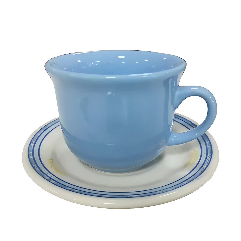 Xícara De Chá Café Com Pires 200ml Grano Cerâmica Decorada Azul Grande Biona Oxford em Oferta na Shopee