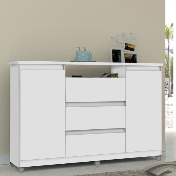Cômoda 3 Gavetas 2 Portas Vênus  Branco em Oferta na Shopee