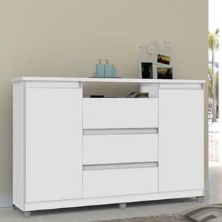 Cômoda 3 Gavetas 2 Portas Vênus  Branco em Oferta na Shopee