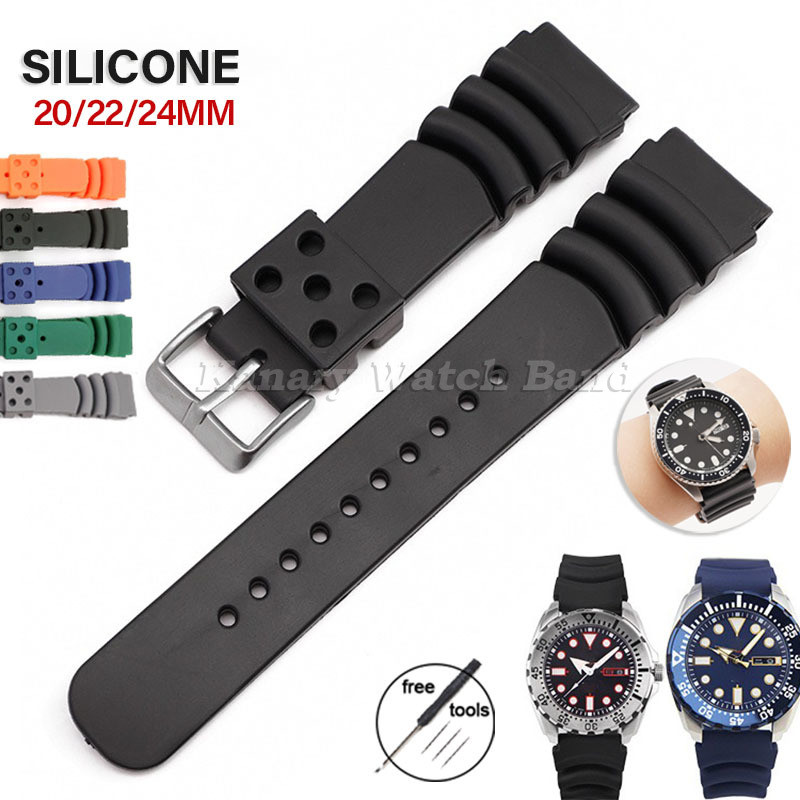 Pulseira De Relógio Esportiva De Silicone À Prova D'água 20mm 22mm 24mm De Mergulho De Borracha Macia Para Seiko Substit em Oferta na Shopee