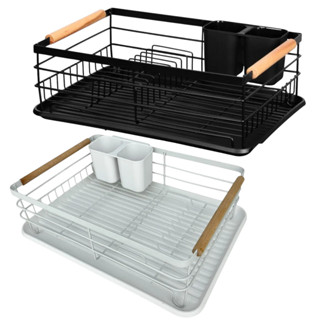 ESCORREDOR ORGANIZADOR DE LOUÇA COM PORTA TALHER  BRANCO PRETO 2 ANDARES em Oferta na Shopee
