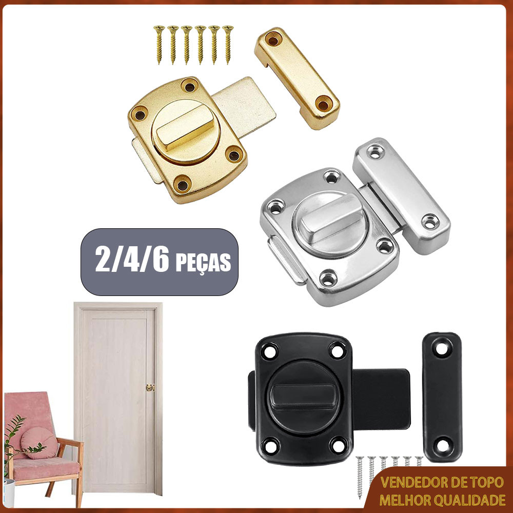 Conjunto de 2/4/6 peças Trava Tranca Angular Fechadura Porta Fecho Segurança Ladrão Casa Apartamento Alta qualidade em Oferta na Shopee