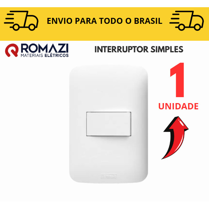 Interruptor Simples canoa romazi e Interruptores linha canoa romazi / 10A / 20A / Paralelo / Tomada