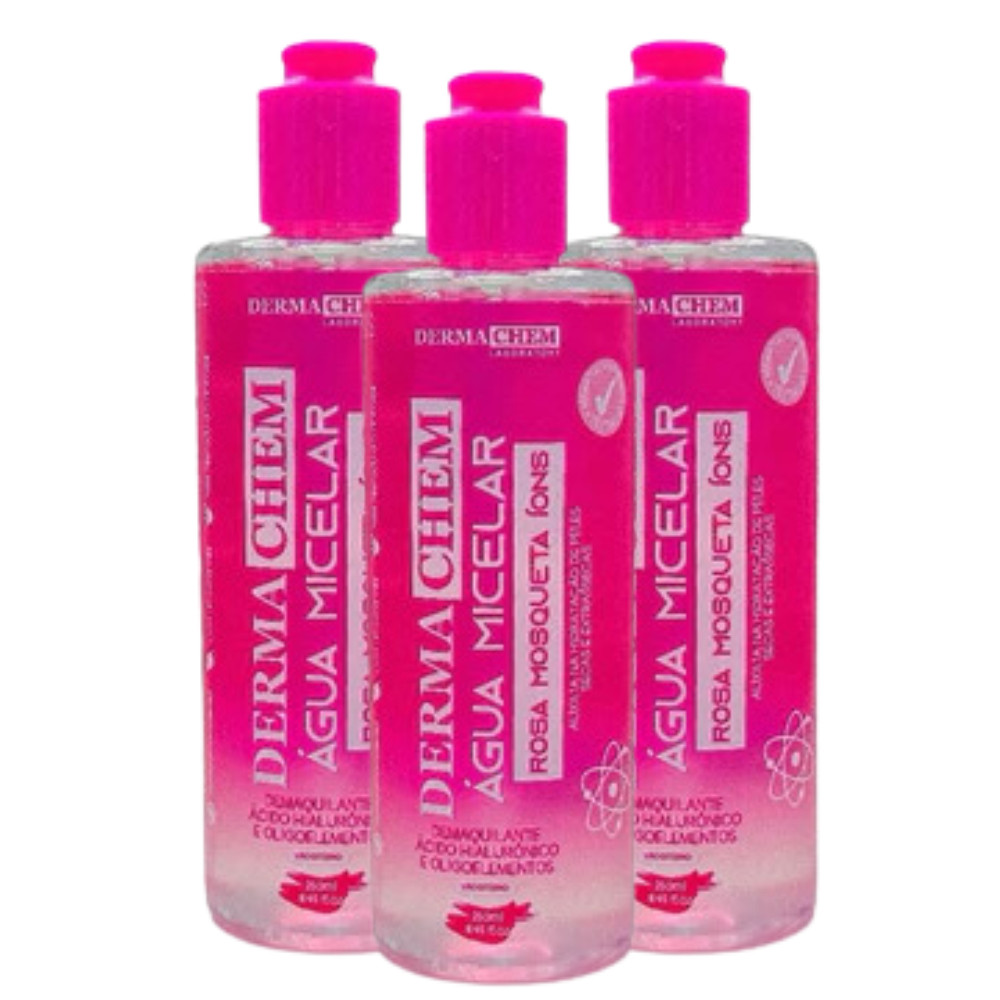 Demaquilante Água Micelar Rosa Mosqueta | Skincare 5 em 1 | Limpeza Facial Profunda e Hidratante