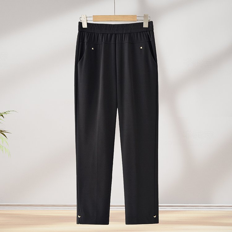 Primavera verão calças femininas All-Match calças de perna reta de meia-idade roupas femininas idosas roupas da mãe tama