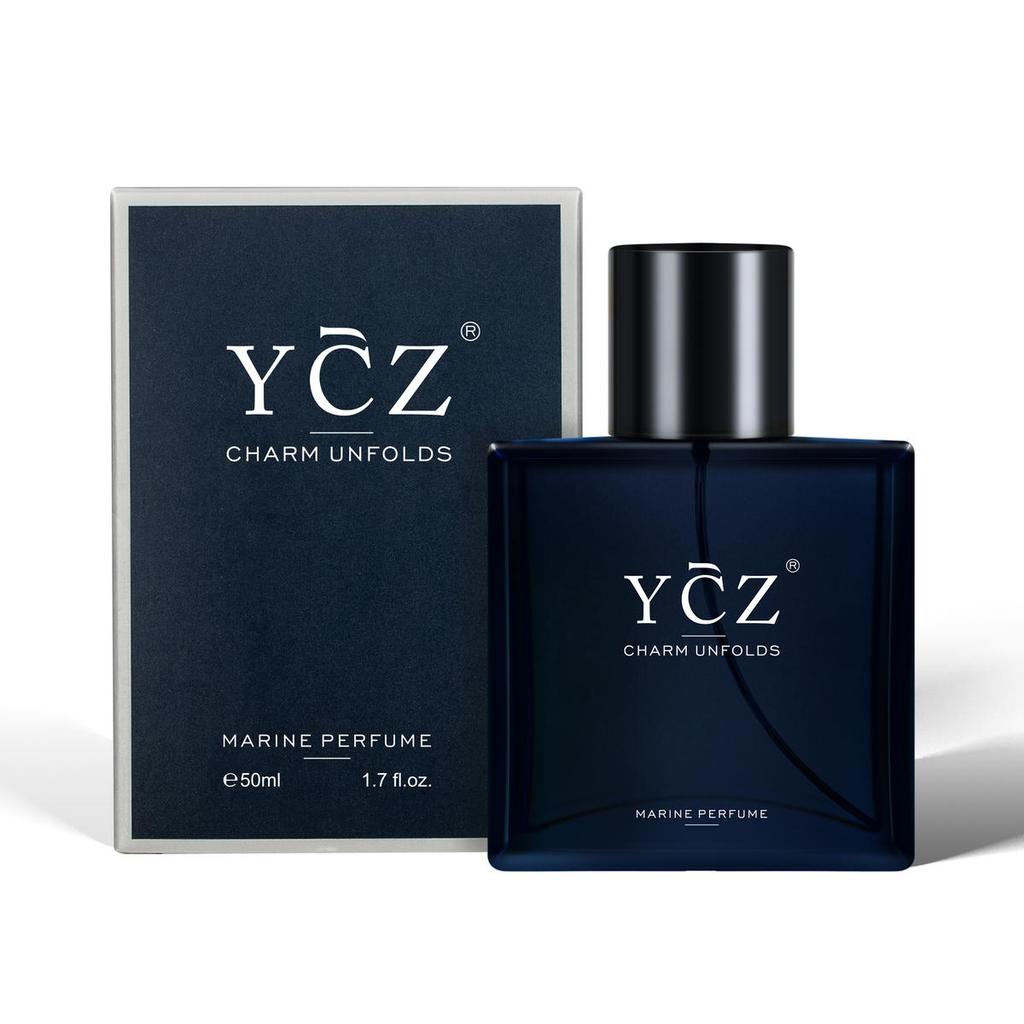 YCZ Midnight Marine Eau De Parfum Unissex 50ml, Fragrância Premium Amadeirada com Notas de Bergamota, Coco e Âmbar, para