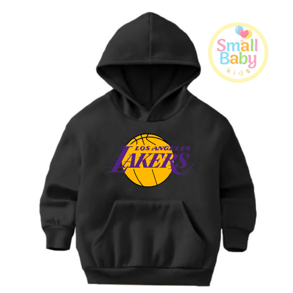 Moletom Canguru Infantil/ Juvenil Unissex Times de Basquete USA Los Angeles Lakers Blusa Capuz e Bolso Confortável