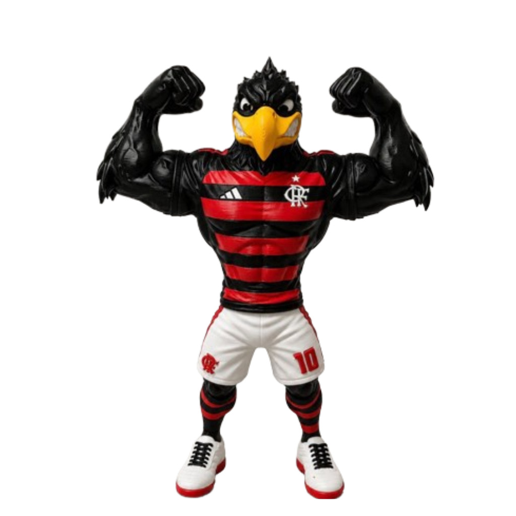 Mascote do Flamengo Urubu Rubro-Negro Boneco Decorativo e Colecionável