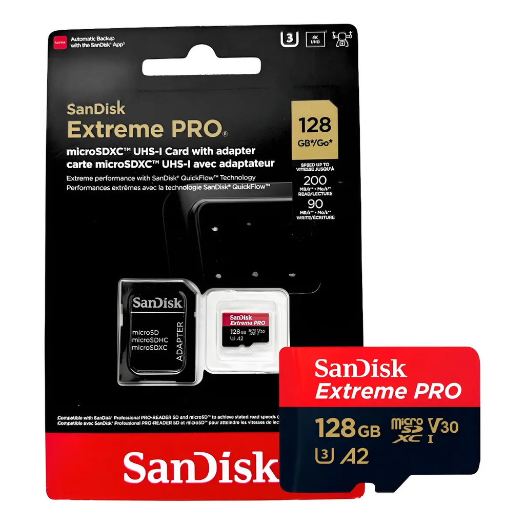 Cartão De Memória Sandisk Extreme Pro 128gb 200-90mb