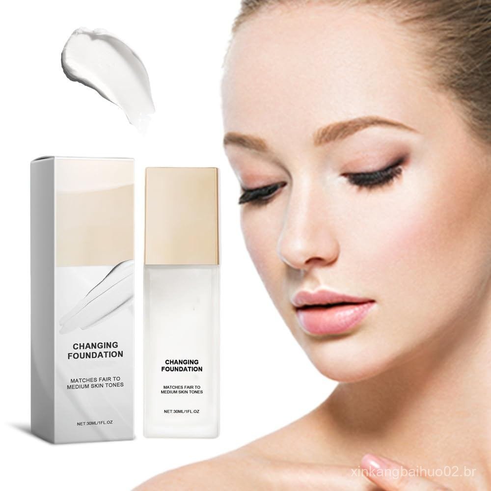 Base de Maquiagem que Muda de Cor para Mulheres Maduras, Adaptase Instantaneamente à Sua Pele, Base StayinPlace com Aca