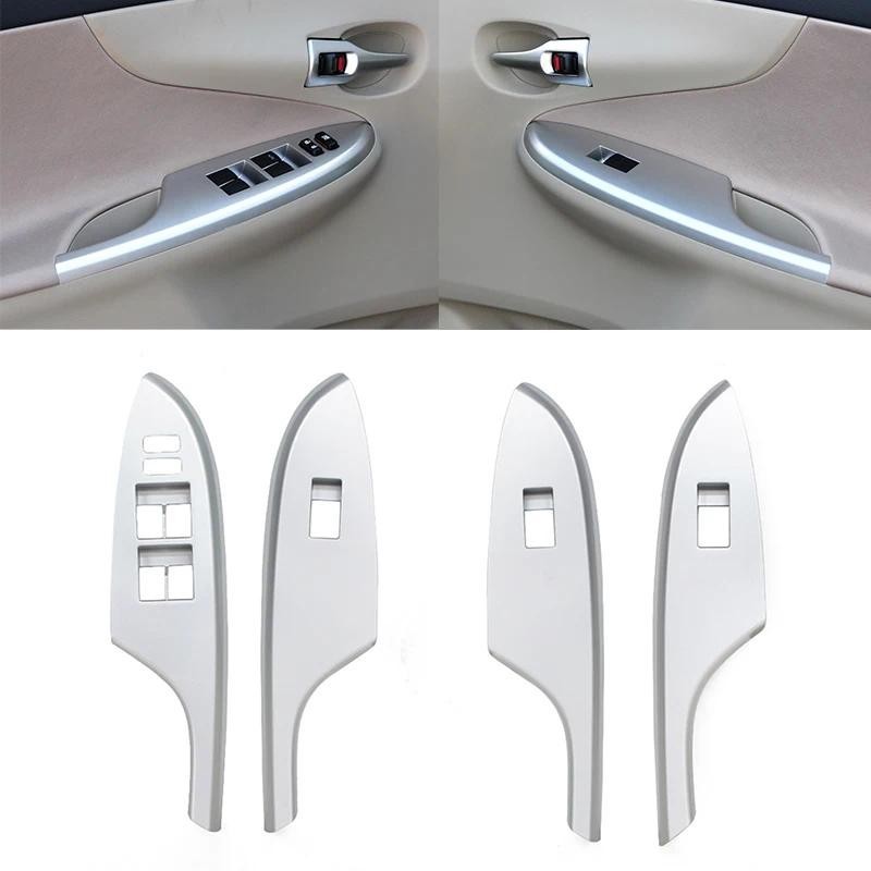 4 Pçs LHD Janela Painel De Vidro Braço Interruptor Elevador Botão Capa Guarnição Quadro Para Toyota Corolla 2007 2008 20