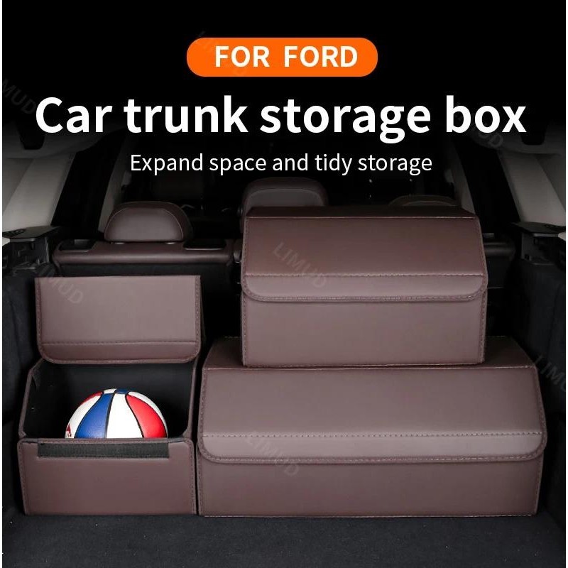Para Ford Bronco Fiesta Mustang Edge PLUS Mondeo Focus Ranger L Caixa Organizadora De Porta-Malas De Carro Acessórios In