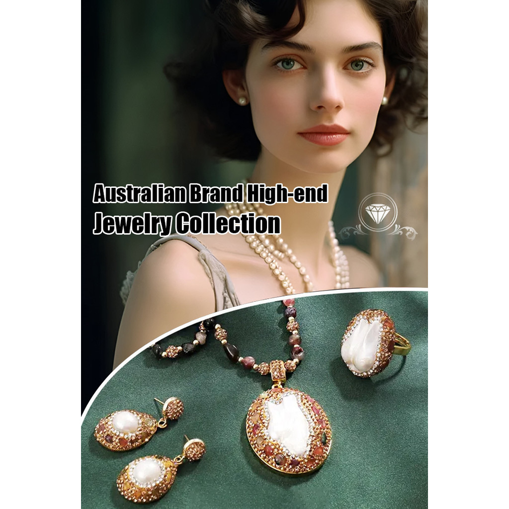 [Design Elegante] Conjunto de Colares Naturais com Pérolas e Diamantes - Joias Femininas