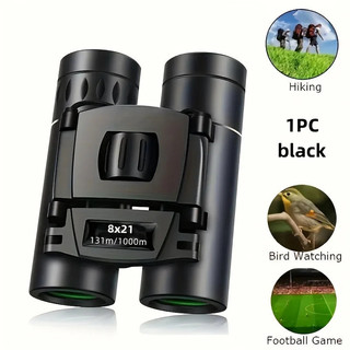 Binóculos HD com Zoom, 8X21, Telescópio de Longo Alcance com Design Compacto e Dobrável para Turismo ao Ar Livre e Campi