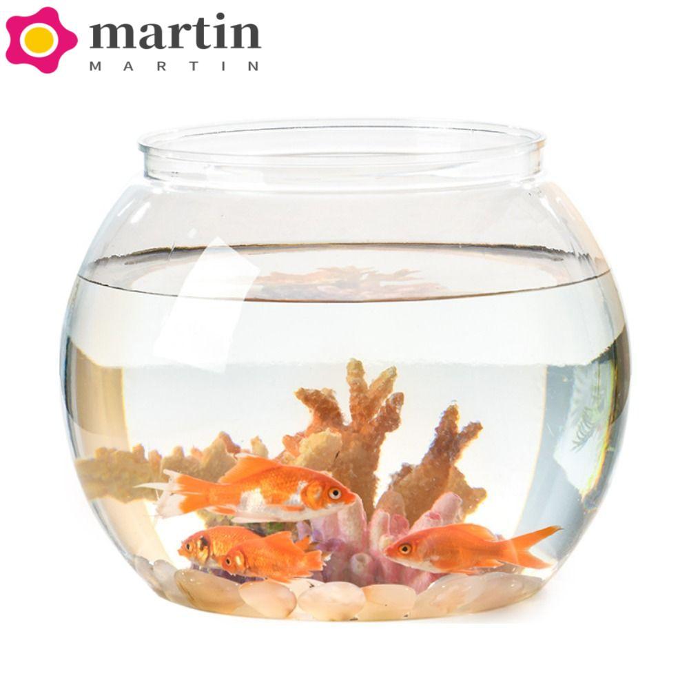 Tanque De Peixes Redondo Transparente MARTIN , Tigela Pequena De Plástico Aquário De Mesa De Luxo Com Luz Criativa