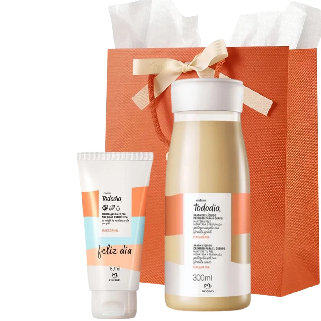 Kit Macadâmia Sabonete Líquido + Mini Hidratante 80g Natura