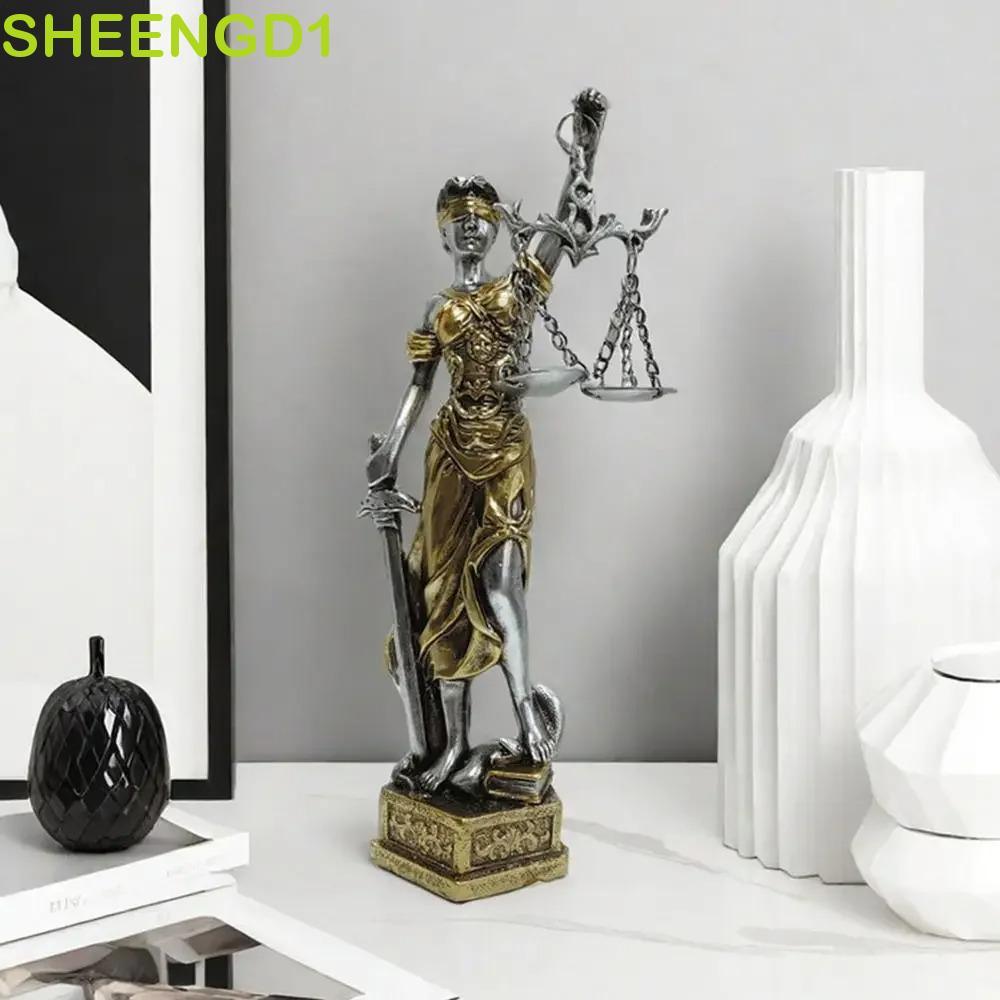 SHEENGD1 Ornamentos De Mesa Da Deusa Justiça , Estátua De Estilo Europeu De Resina