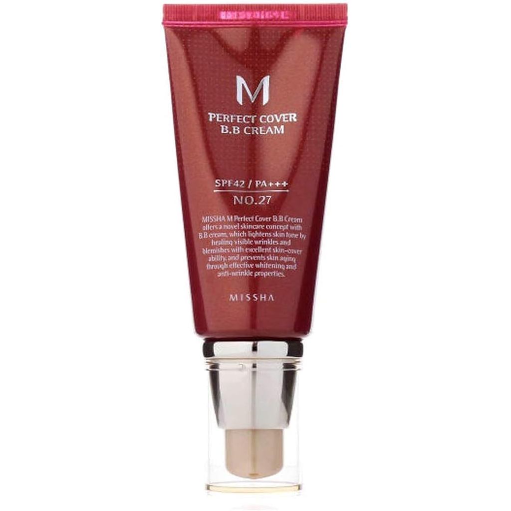 Missha M Perfect Cover BB Cream SPF42 / PA +++ (Nº 27 Bege Mel), 50ml, uma unidade 74TK