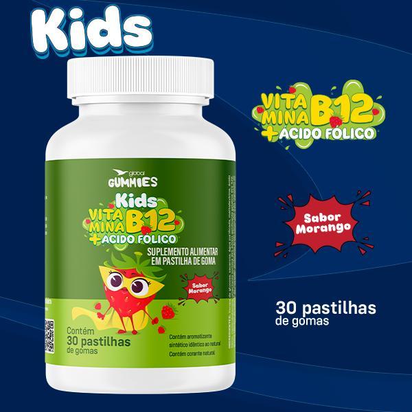 Gummies Kids Vitamina B12 + Ácido Fólico – Sabor Morango