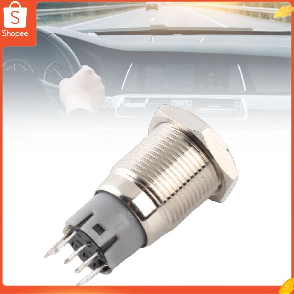 Hap Aumotop Metal LED Botão liga/desliga com trava para acessórios de carro 16mm 1NO 1NC Conexão 12V