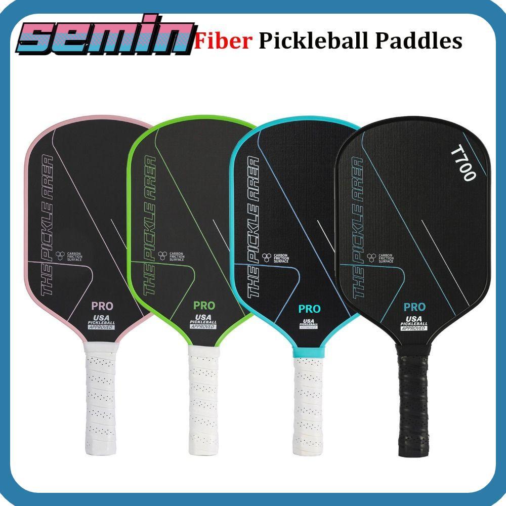 Pá De Pickleball SEMIN , Conjunto De Raquetes De Fibra De Carbono De 16 Mm , Remo De Bola De Picles Leve