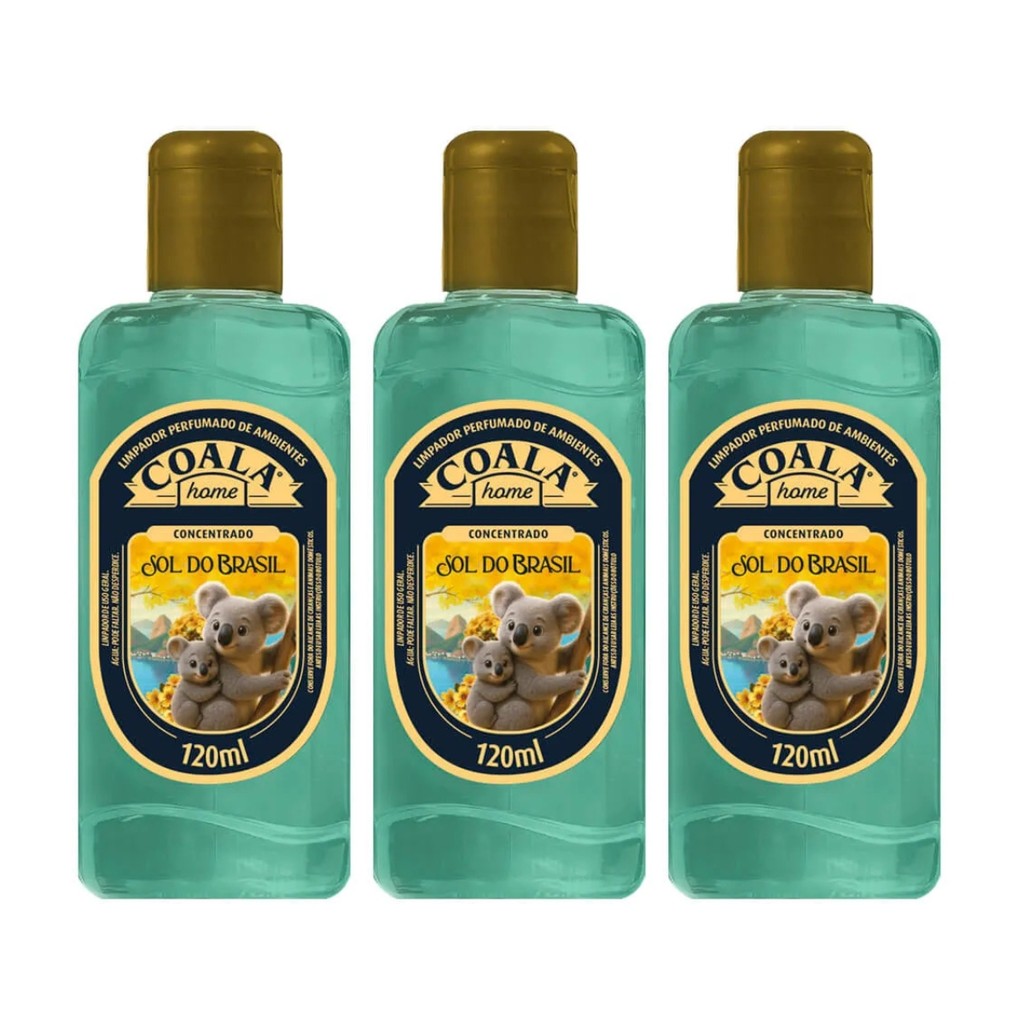 KIT C/3 LIMPADOR PERFUMADO COALA SOL DO BRASIL CONCENTRADO 120ML