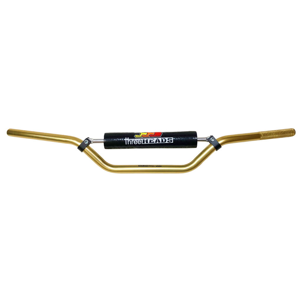Guidão Threeheads Alto Com Barra Trilha Off Road Crf Falcon Sahara Xre Tornado Ttr Xt Dourado Claro