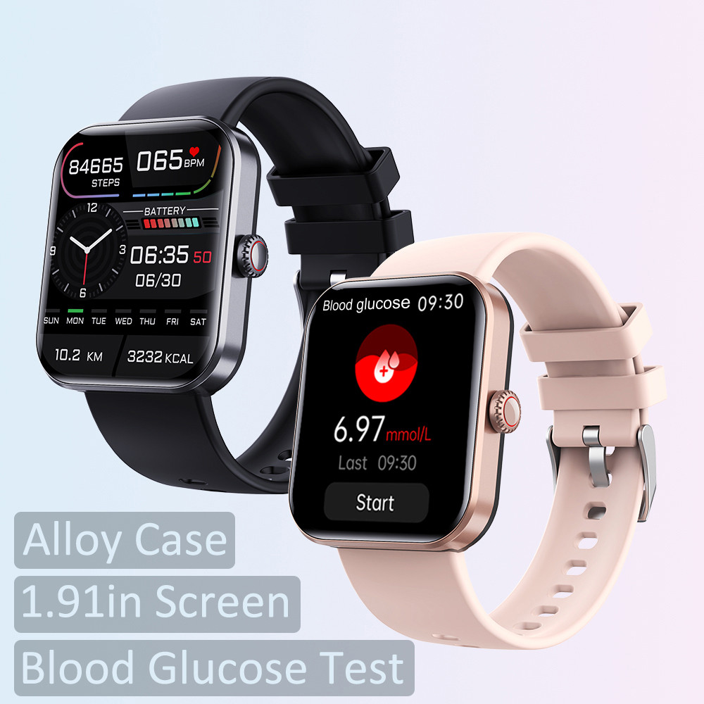 Smartwatch F57L 1.91 Polegadas HD Tela Grande Glicose No Sangue Açúcar Oxigênio Pressão Monitoramento De Temperatura Cor