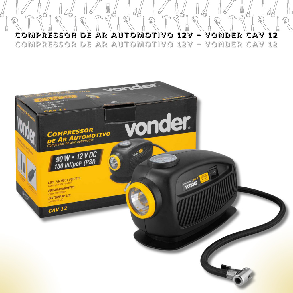 Compressor de Ar Automotivo 12V Vonder CAV 12 P/ Carro Moto