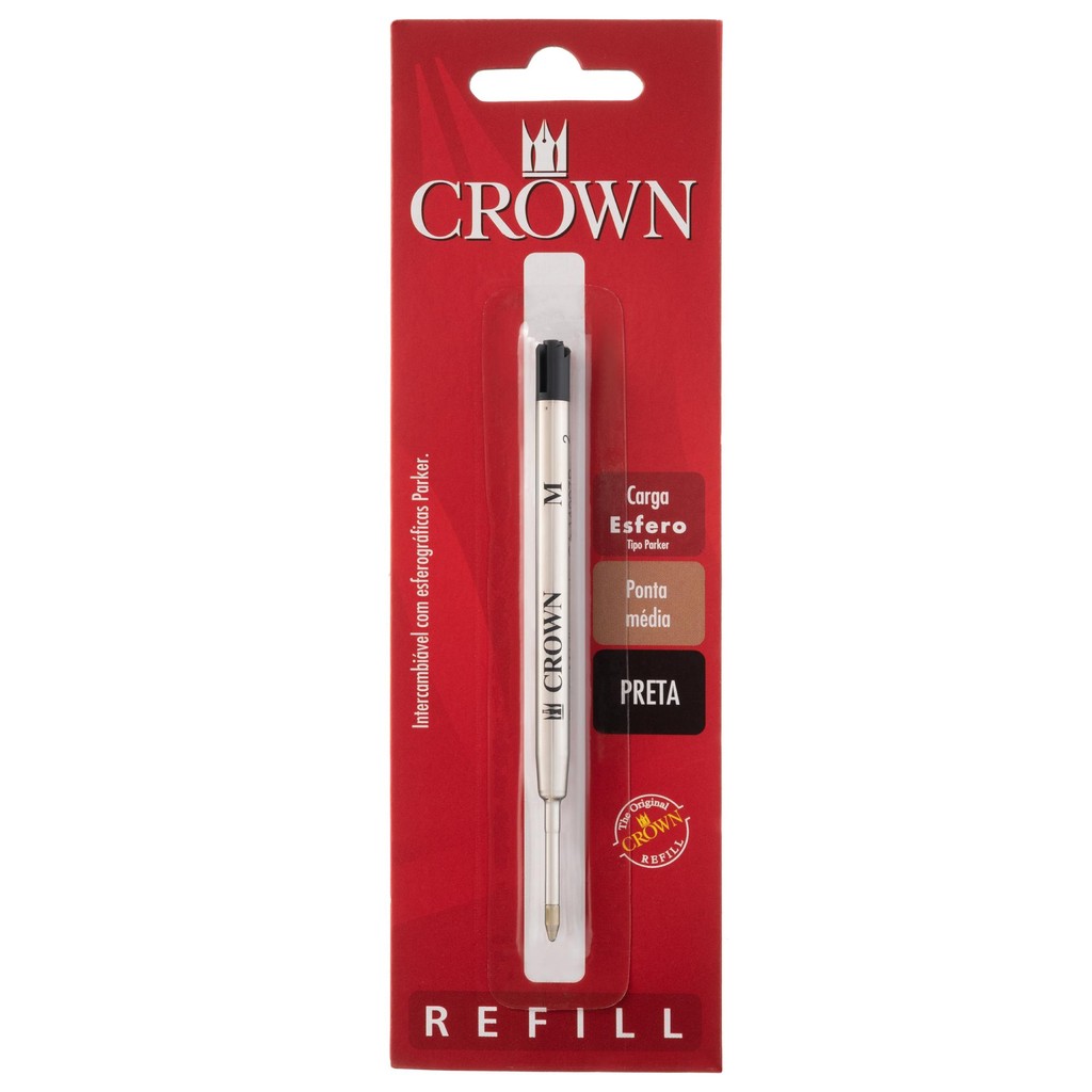 CARGA CROWN ESFEROGRAFICA TIPO PARKER Cor: Preta