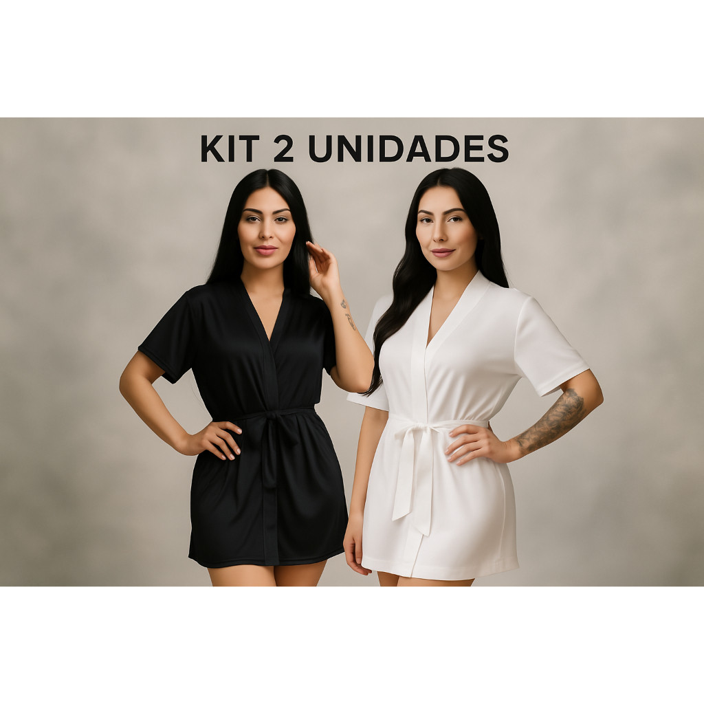 KIT 2 Hobby Roupão Feminino Noiva Robe Romantic Lingerie