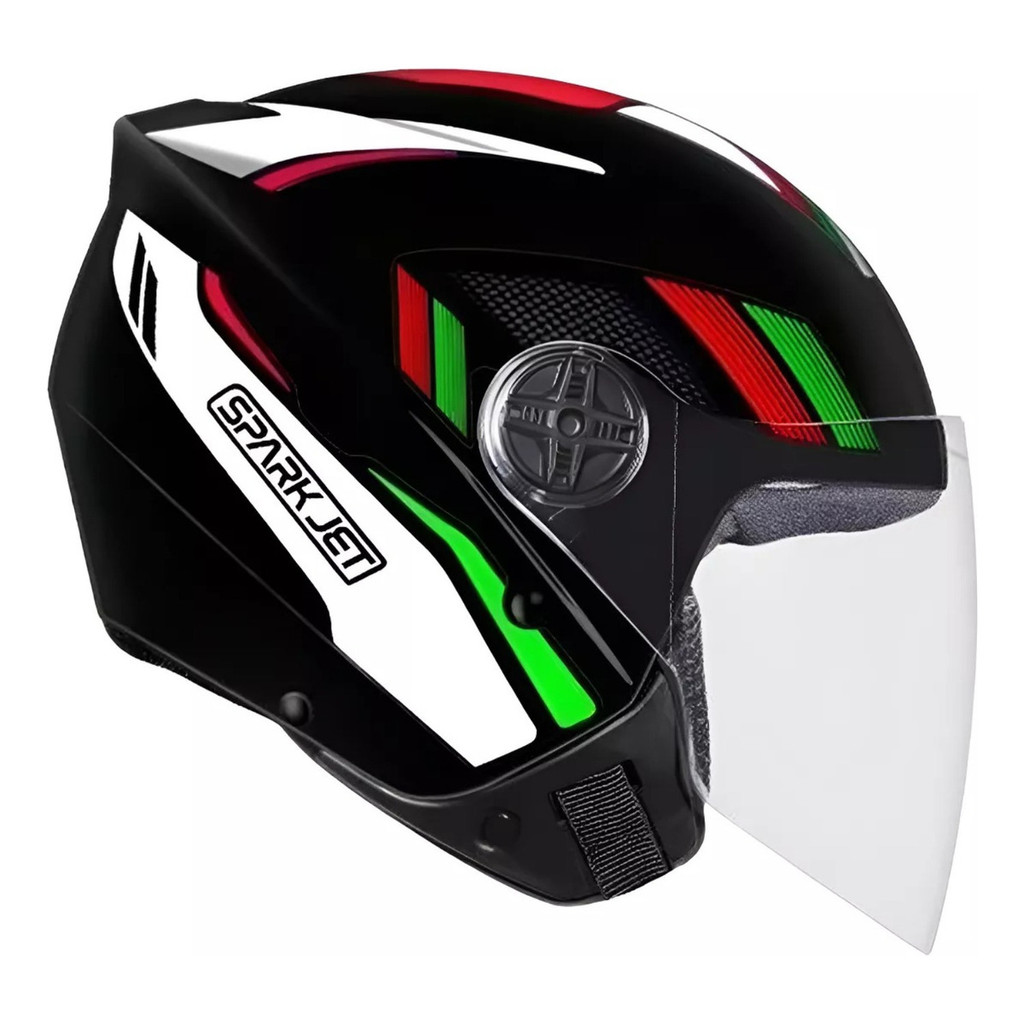 Capacete Spark Jet Sting Preto E Chumbo Tam 56 58 60