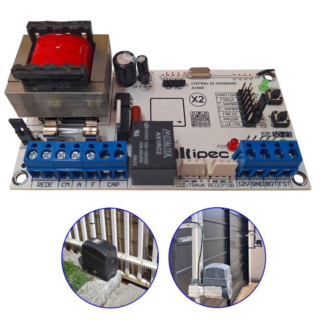 Placa Central Motor Portão Eletronico 433,92Mhz PPA RCG Garen AGL Peccinin