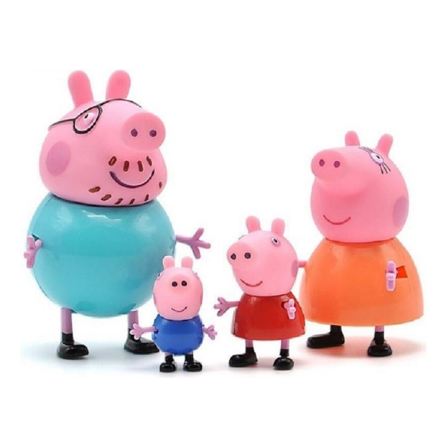 Peppa Pig 4pcs Bonecos Miniaturas Amigos E Família Educativo