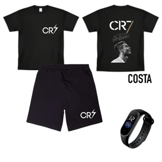 Conjunto Infantil Juvenil Menino Estiloso CR7  Kit Verão Camisa E Bermuda + Relogio em Oferta na Shopee