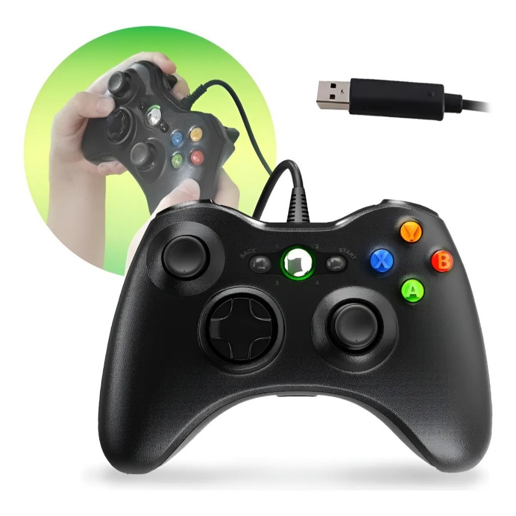 Controle Com Fio Para Xbox 360 Joystick Tv/pc/android