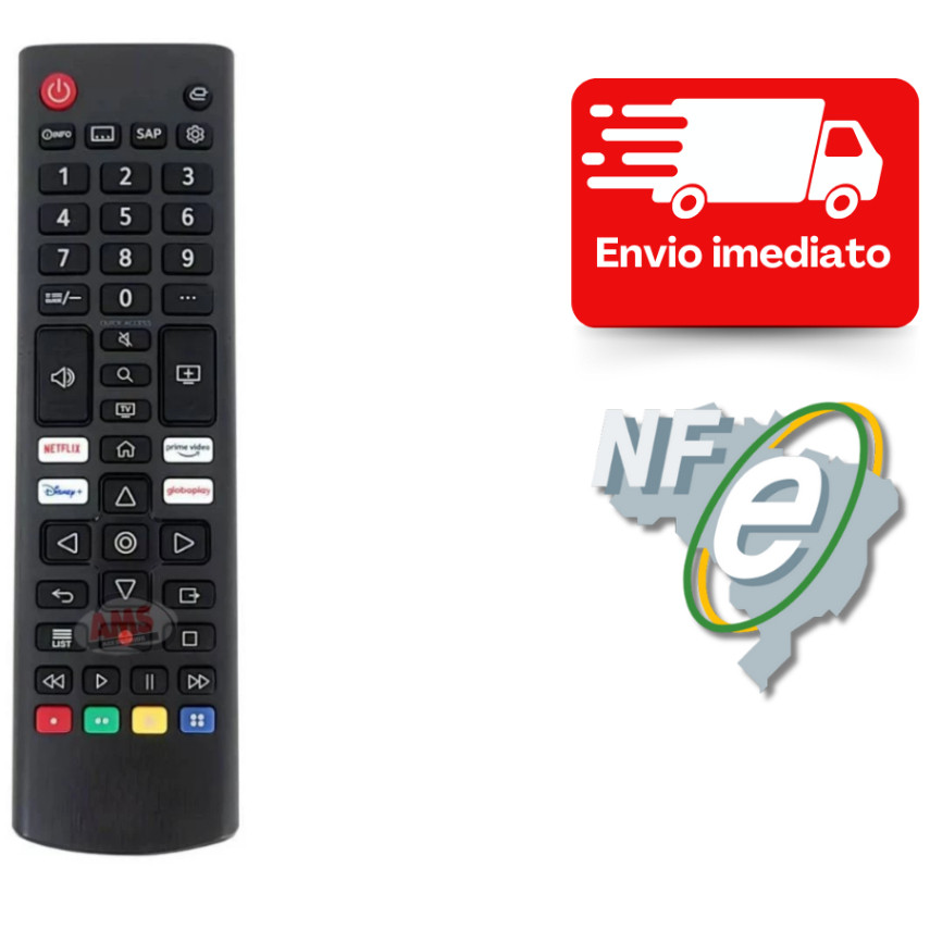 Controle Remoto Teclas Netflix Disney Globo LG Akb76040304