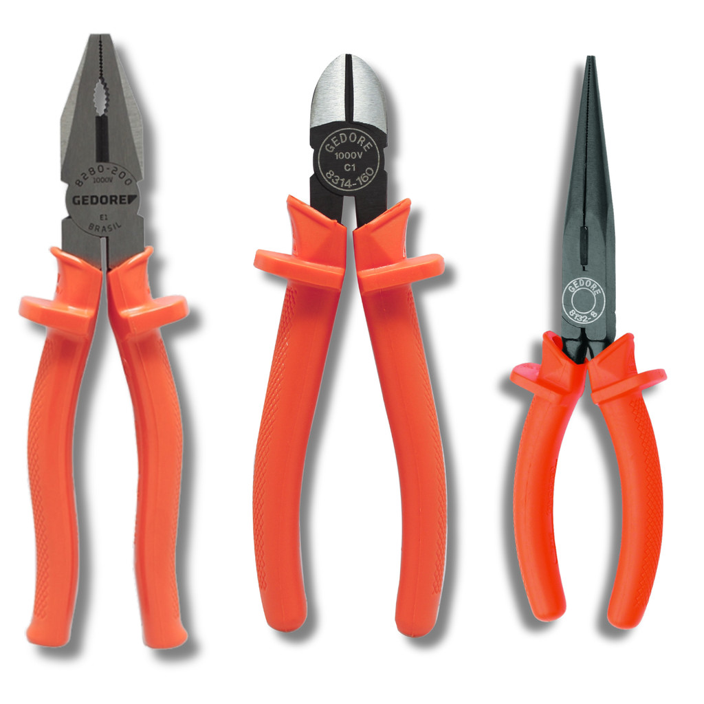 Kit Alicate Eletricista Corte e Bico Gedore Profissional