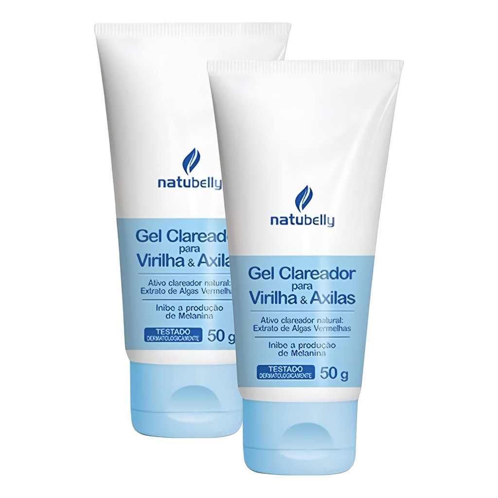 Gel Clareador Natubelly 2un - Axilas E Virilha 50g Neutra