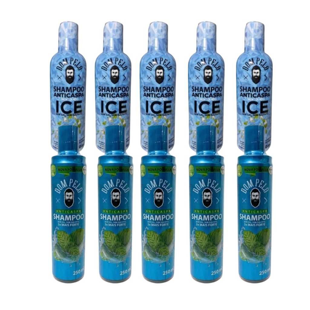 Kit 10 shampoo 5 ice e 5 anticaspa dom pelo 250 ml cada em Oferta na Shopee