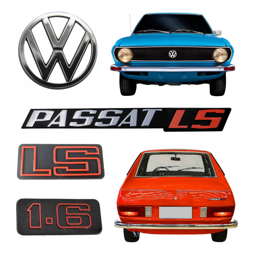 Emblema Passat Ls Vermelho + Ls 1.6 + Vw Da Grade - 73 À 82