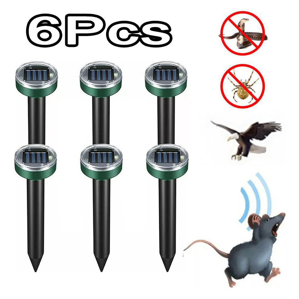 Repelente Ultrassônico Para Ratos De 6 Peças Para Ambientes Externos Que Pode Afastar Cobras, Insetos, Ratos E Pássaros em Oferta na Shopee